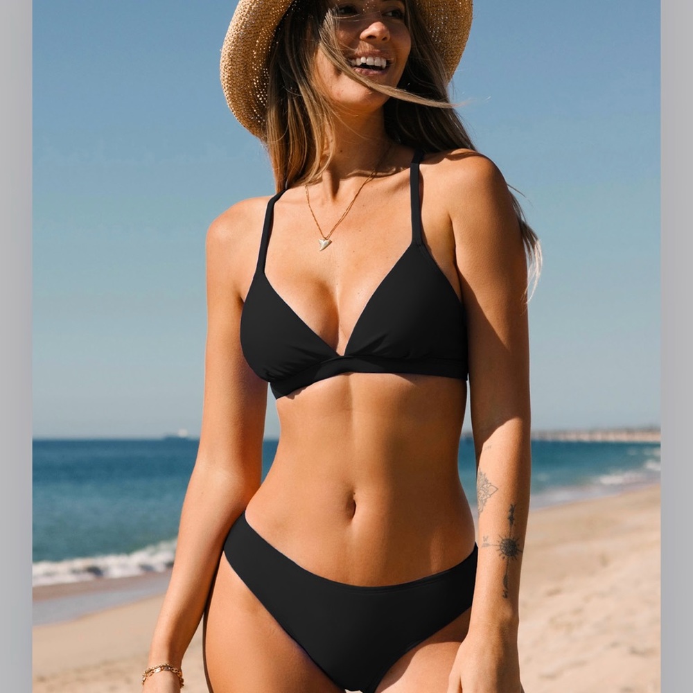 Cupshe Classic Black Bikini Set